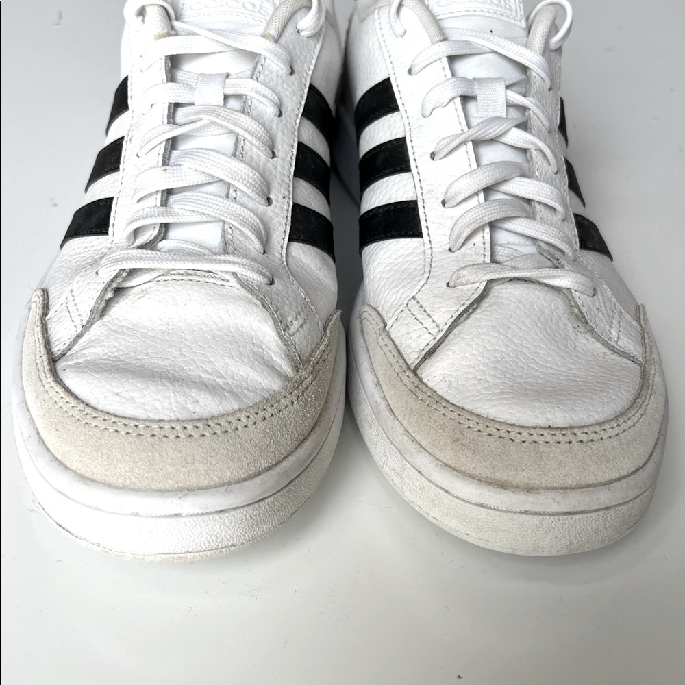 Adidas Grand Court SE Cloud White/Black/Orbit Grey 3 Stripe Leather Suede 11 - Picture 6 of 13